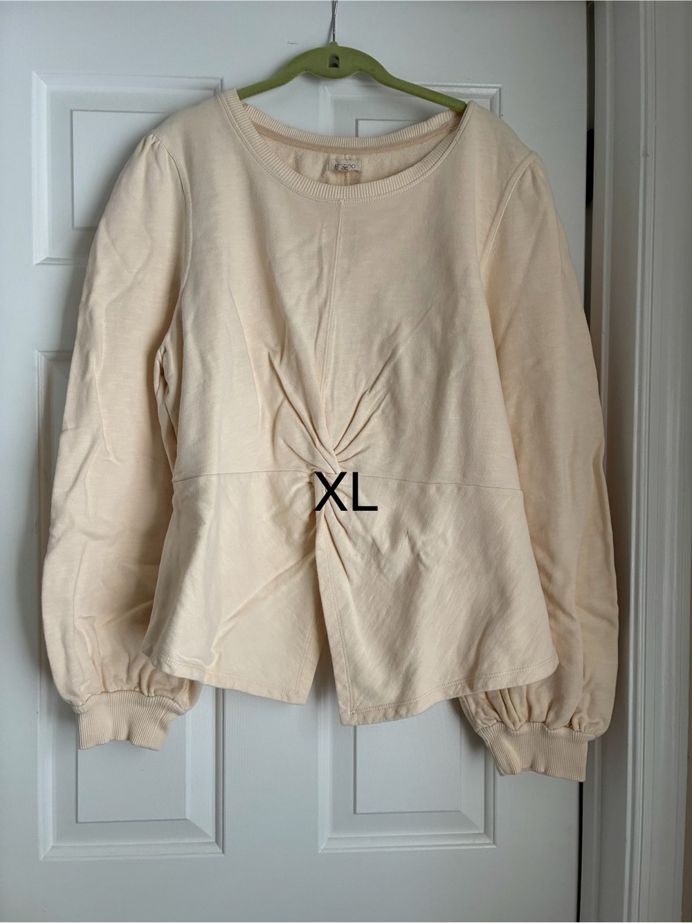 Women’s Cream Twist-Front Sweater - XL